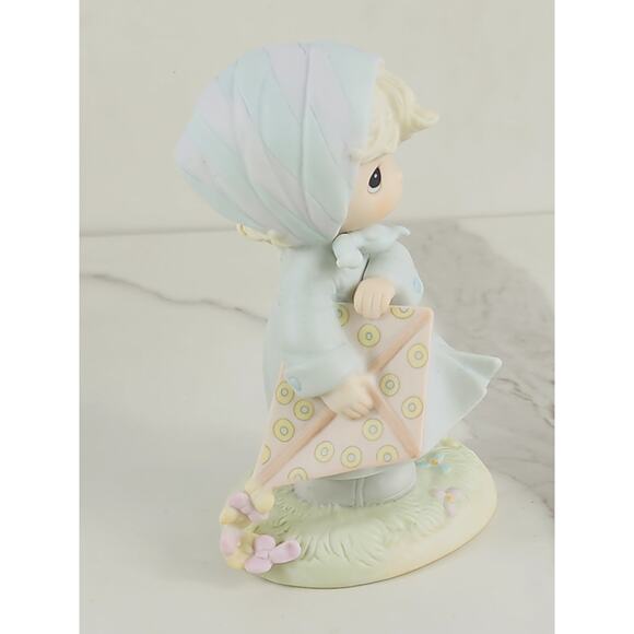 Enesco Precious Moments March Girl w/ Kite 5 1/2" Porcelain Figurine 1989 Taiwan - Picture 7 of 16
